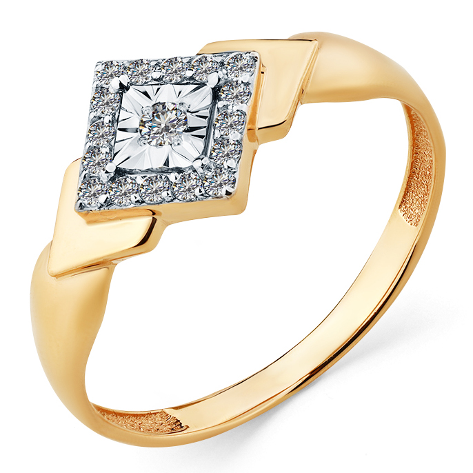 Кольцо, золото, бриллиант, 1-408328-01-00